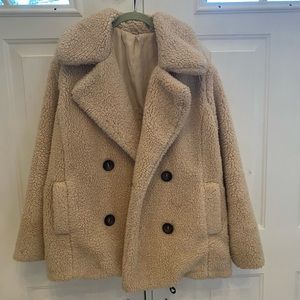 Free People Teddy Peacoat Cream